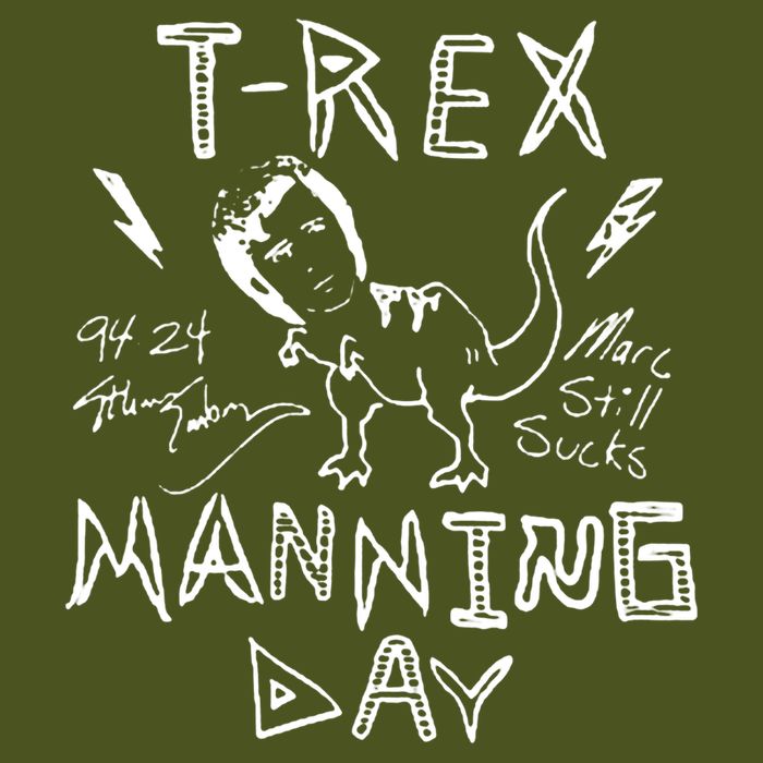 T Rex Manning Day Retro 90s V-Neck T-Shirt