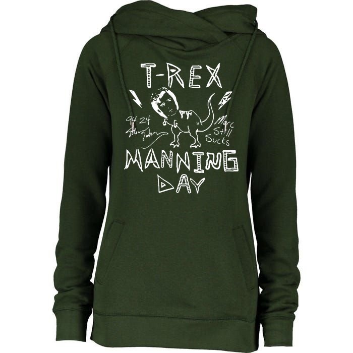 T Rex Manning Day Retro 90s Womens Funnel Neck Pullover Hood