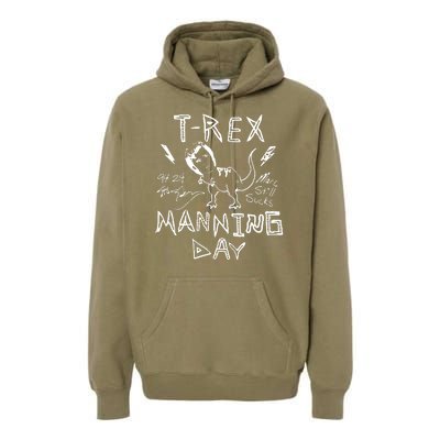 T Rex Manning Day Retro 90s Premium Hoodie