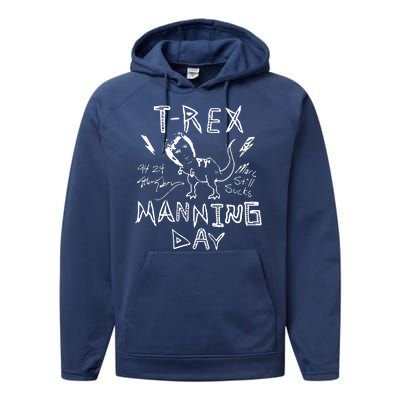 T Rex Manning Day Retro 90s Performance Fleece Hoodie