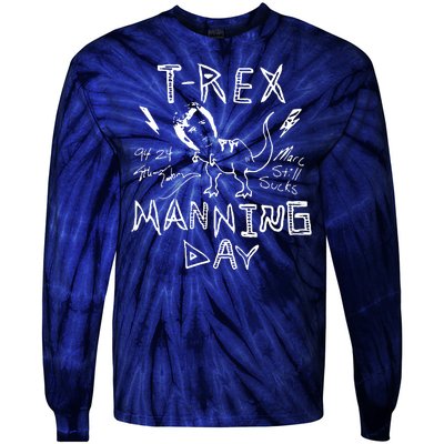 T Rex Manning Day Retro 90s Tie-Dye Long Sleeve Shirt