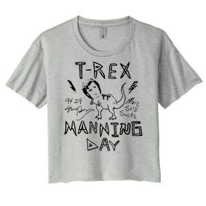 T Rex Manning Day Retro 90s Women's Crop Top Tee