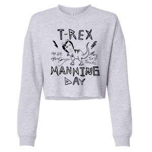 T Rex Manning Day Retro 90s Cropped Pullover Crew