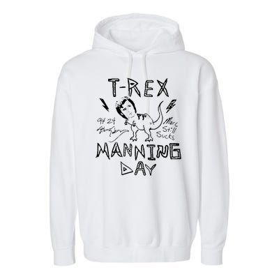 T Rex Manning Day Retro 90s Garment-Dyed Fleece Hoodie