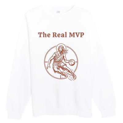 The Real Mvp Funny Jesus Premium Crewneck Sweatshirt