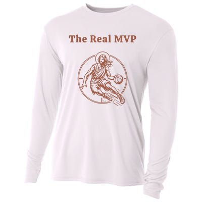 The Real Mvp Funny Jesus Cooling Performance Long Sleeve Crew