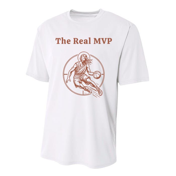 The Real Mvp Funny Jesus Performance Sprint T-Shirt