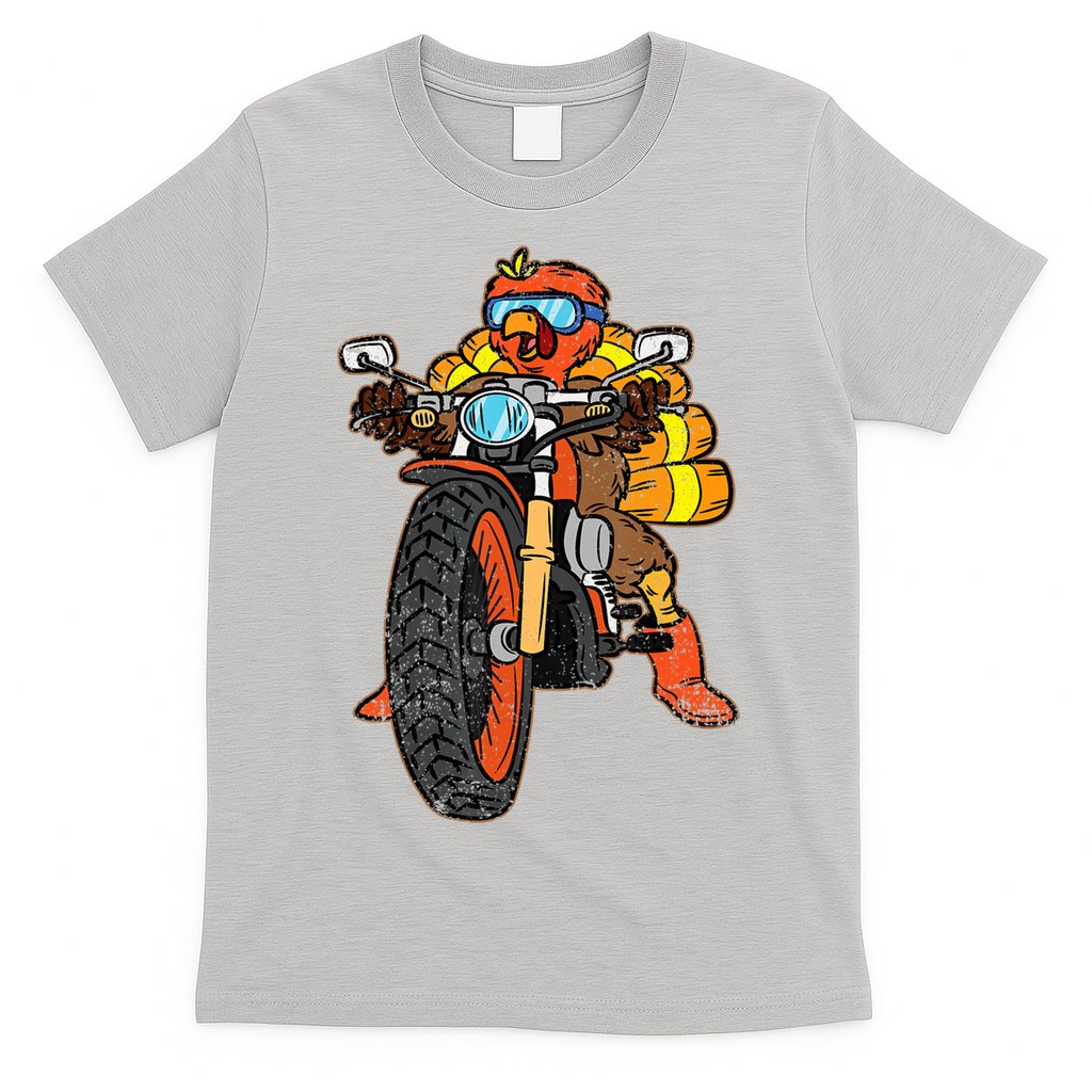 Turkey Riding Motorcycle Thanksgiving Day Cool Biker Rider T-Shirt