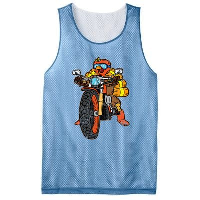 Turkey Riding Motorcycle Thanksgiving Day Cool Biker Rider Mesh Reversible Basketball Jersey Tank