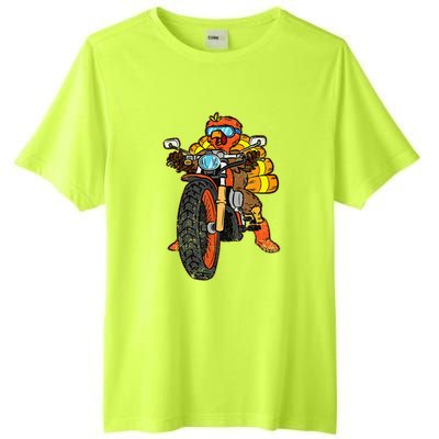 Turkey Riding Motorcycle Thanksgiving Day Cool Biker Rider Tall Fusion ChromaSoft Performance T-Shirt