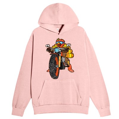 Turkey Riding Motorcycle Thanksgiving Day Cool Biker Rider Urban Pullover Hoodie