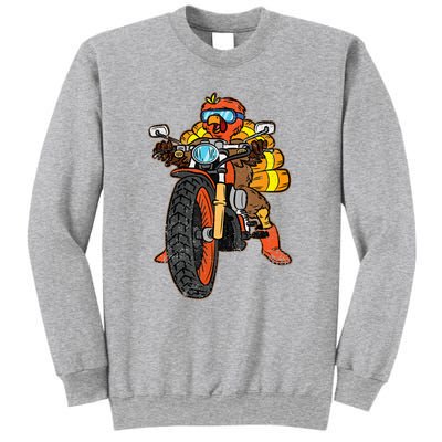 Turkey Riding Motorcycle Thanksgiving Day Cool Biker Rider Sweatshirt