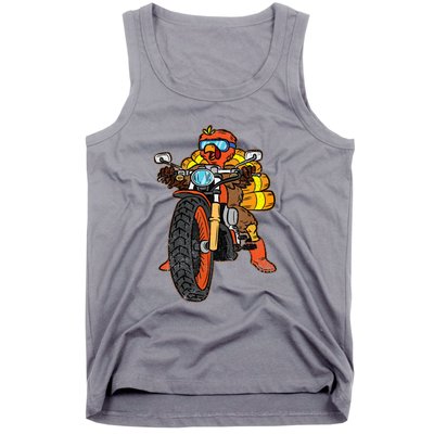 Turkey Riding Motorcycle Thanksgiving Day Cool Biker Rider Tank Top