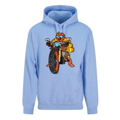 Turkey Riding Motorcycle Thanksgiving Day Cool Biker Rider Unisex Surf Hoodie