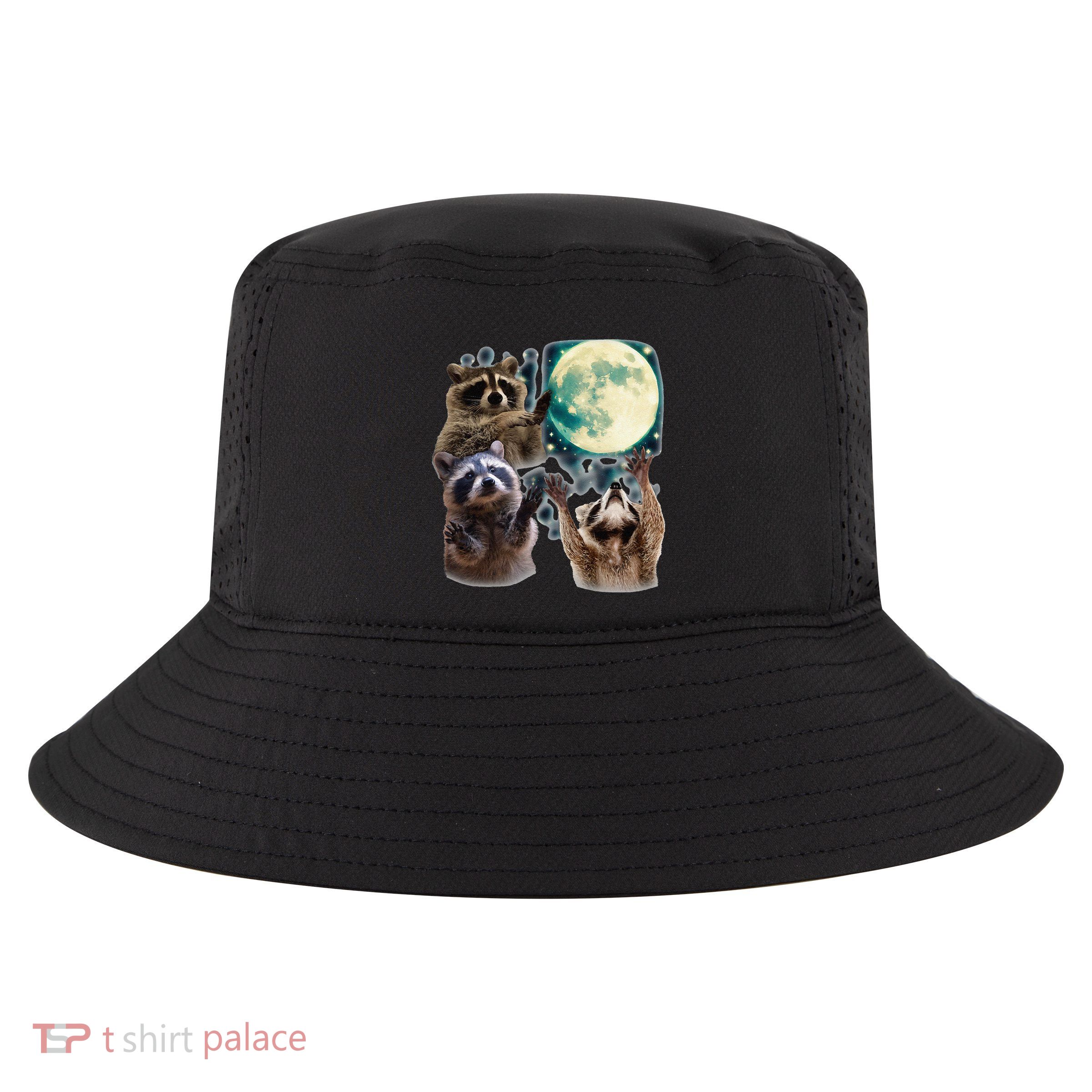 Three Raccoon Moon Funny Opossums Animal Lover Cool Comfort Performance Bucket Hat
