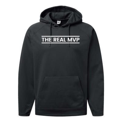 The Real Mvp Funny Performance Fleece Hoodie