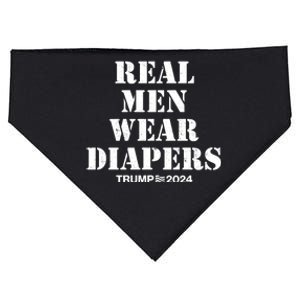 Trump Real Men Wear Diapers Trump 2024 USA-Made Doggie Bandana