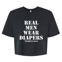 Trump Real Men Wear Diapers Trump 2024 Bella+Canvas Jersey Crop Tee