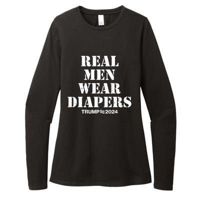 Trump Real Men Wear Diapers Trump 2024 Womens CVC Long Sleeve Shirt