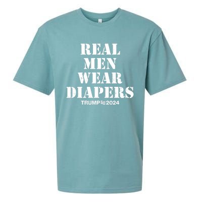 Trump Real Men Wear Diapers Trump 2024 Sueded Cloud Jersey T-Shirt