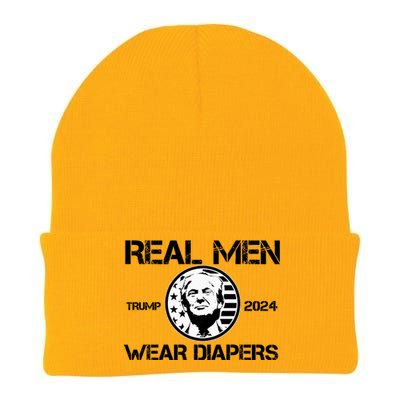 Trump Real Men Wear Diapers Trump 2024 Knit Cap Winter Beanie