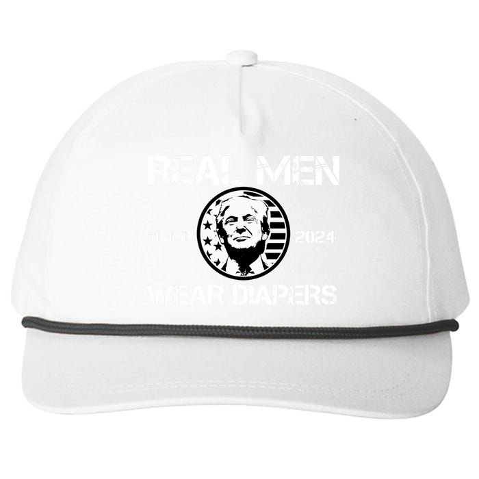 Trump Real Men Wear Diapers Trump 2024 Snapback Five-Panel Rope Hat