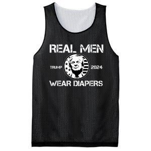 Trump Real Men Wear Diapers Trump 2024 Mesh Reversible Basketball Jersey Tank