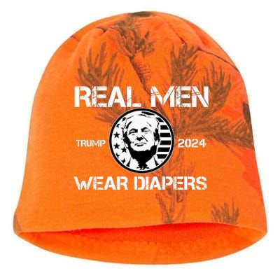 Trump Real Men Wear Diapers Trump 2024 Kati - Camo Knit Beanie