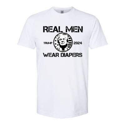 Trump Real Men Wear Diapers Trump 2024 Softstyle CVC T-Shirt