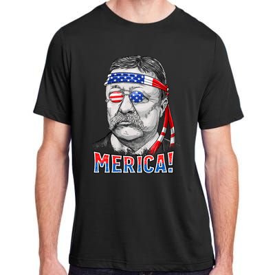 Theodore Roosevelt Merica 4th July Usa Us President Adult ChromaSoft Performance T-Shirt