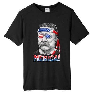 Theodore Roosevelt Merica 4th July Usa Us President Tall Fusion ChromaSoft Performance T-Shirt