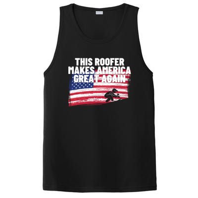 This Roofer Makes America Great Again Usa Flag Patriotic Cute Gift PosiCharge Competitor Tank