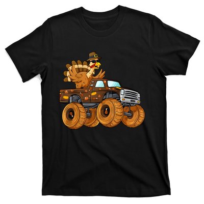 Turkey Riding Monster Truck Boy Thanksgiving T-Shirt