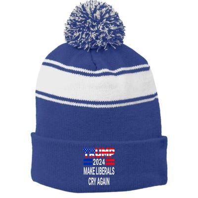 The Return Make Liberals Cry Again Cool Gift Stripe Pom Pom Beanie