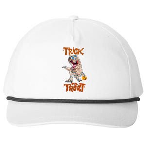 T Rex Mummy Pumpkin Trick Or Treat Funny Halloween Dinosaur Gift Snapback Five-Panel Rope Hat