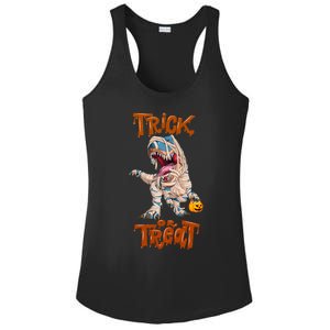 T Rex Mummy Pumpkin Trick Or Treat Funny Halloween Dinosaur Gift Ladies PosiCharge Competitor Racerback Tank