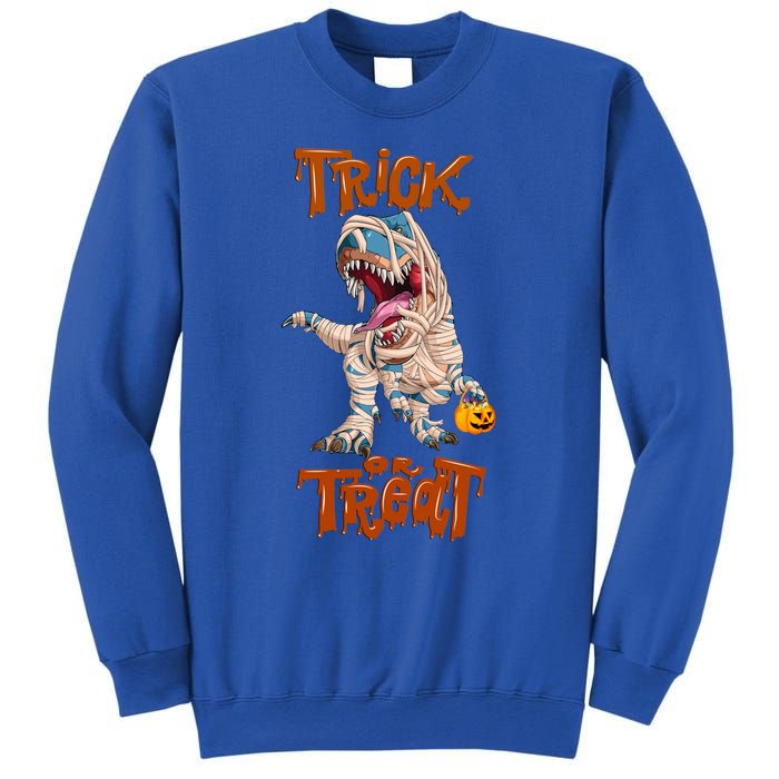 T Rex Mummy Pumpkin Trick Or Treat Funny Halloween Dinosaur Gift Sweatshirt