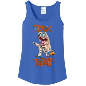 T Rex Mummy Pumpkin Trick Or Treat Funny Halloween Dinosaur Gift Ladies Essential Tank