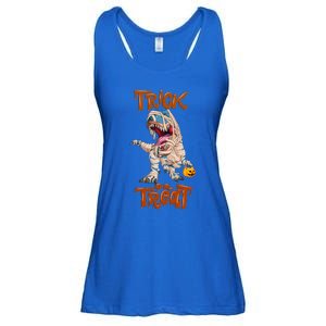 T Rex Mummy Pumpkin Trick Or Treat Funny Halloween Dinosaur Gift Ladies Essential Flowy Tank