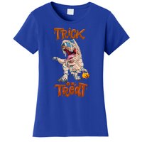 T Rex Mummy Pumpkin Trick Or Treat Funny Halloween Dinosaur Gift Women's T-Shirt