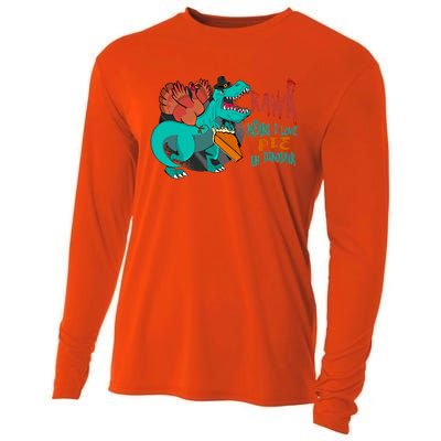 Trex Rawr Means I Love You In Dinosaur With Pumpkin Pie Meaningful Gift Cooling Performance Long Sleeve Crew