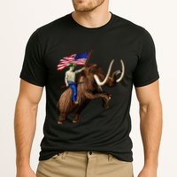 Trump Riding Mammoth Holding A Gun With Usa Flag Funny Gift Cooling Performance Crew T-Shirt