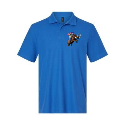 Trump Riding Mammoth Holding A Gun With Usa Flag Funny Gift Polo
