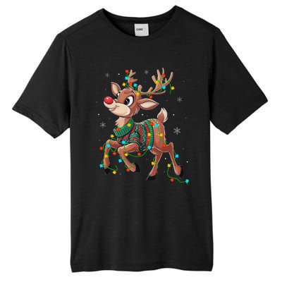 The Red Nose Reindeer For And Christmas Fan Tall Fusion ChromaSoft Performance T-Shirt