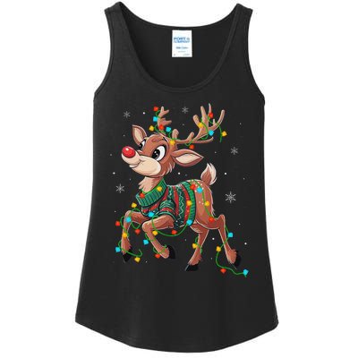 The Red Nose Reindeer For And Christmas Fan Ladies Essential Tank