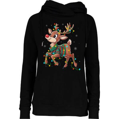 The Red Nose Reindeer For And Christmas Fan Womens Funnel Neck Pullover Hood