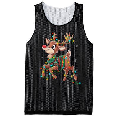 The Red Nose Reindeer For And Christmas Fan Mesh Reversible Basketball Jersey Tank