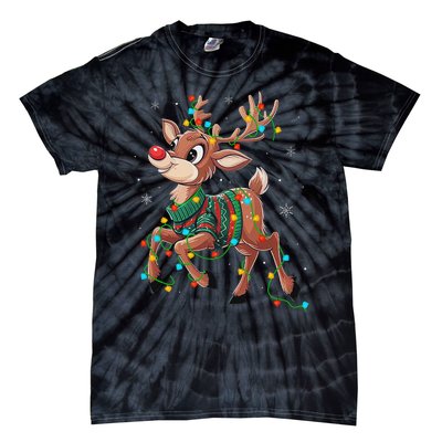 The Red Nose Reindeer For And Christmas Fan Tie-Dye T-Shirt