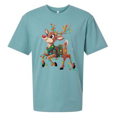 The Red Nose Reindeer For And Christmas Fan Sueded Cloud Jersey T-Shirt