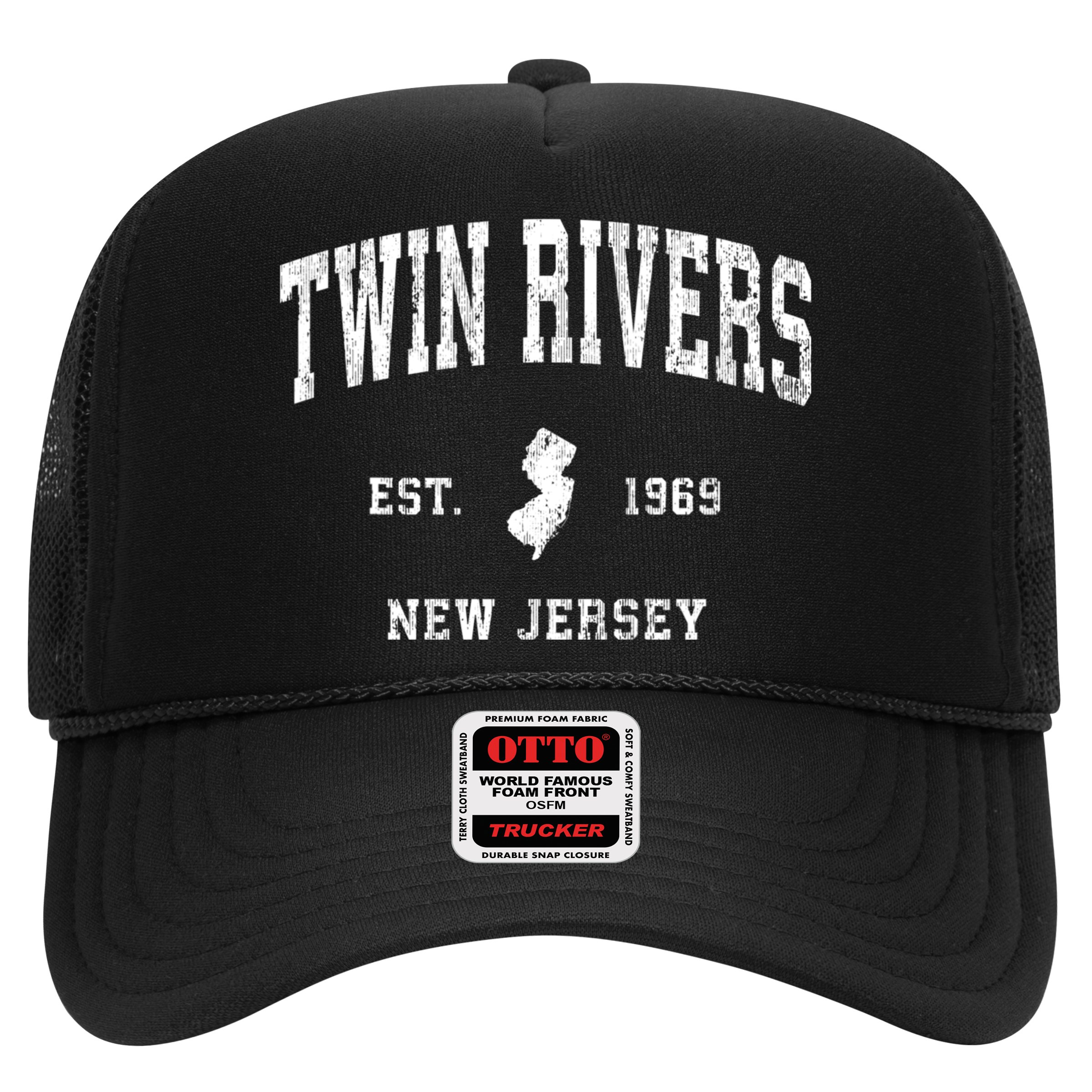 Twin Rivers New Jersey Nj Vintage Athletic Black Sports Hat